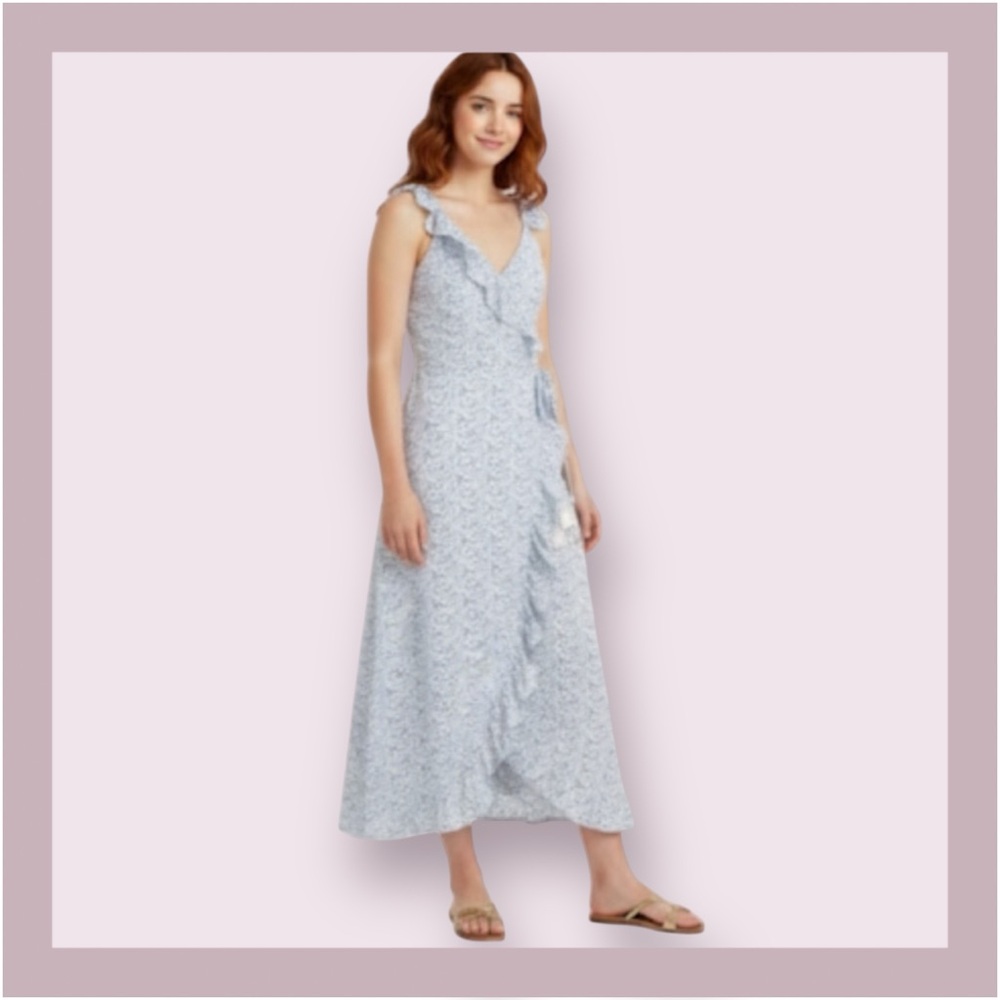 Madewell Ruffled Wrap Maxi Dress in Americana Floral